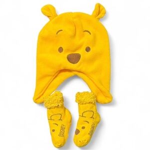 Disney Baby Yellow Plush Character Hat and Booties Set